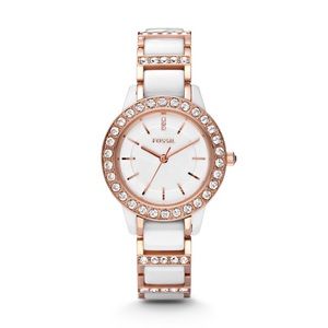 Fossil rose-tone watch
